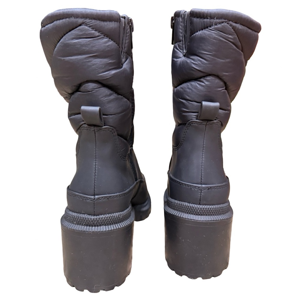 INC Black Puffer Ankle Boots Lug Sole 2.5in Block Heel Sz 8 Sulu01 - Picture 5 of 13